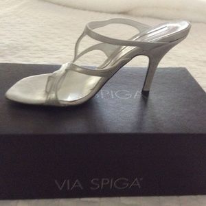Via Spiga Balvin Dressy Silver Metallic Burma Sandals